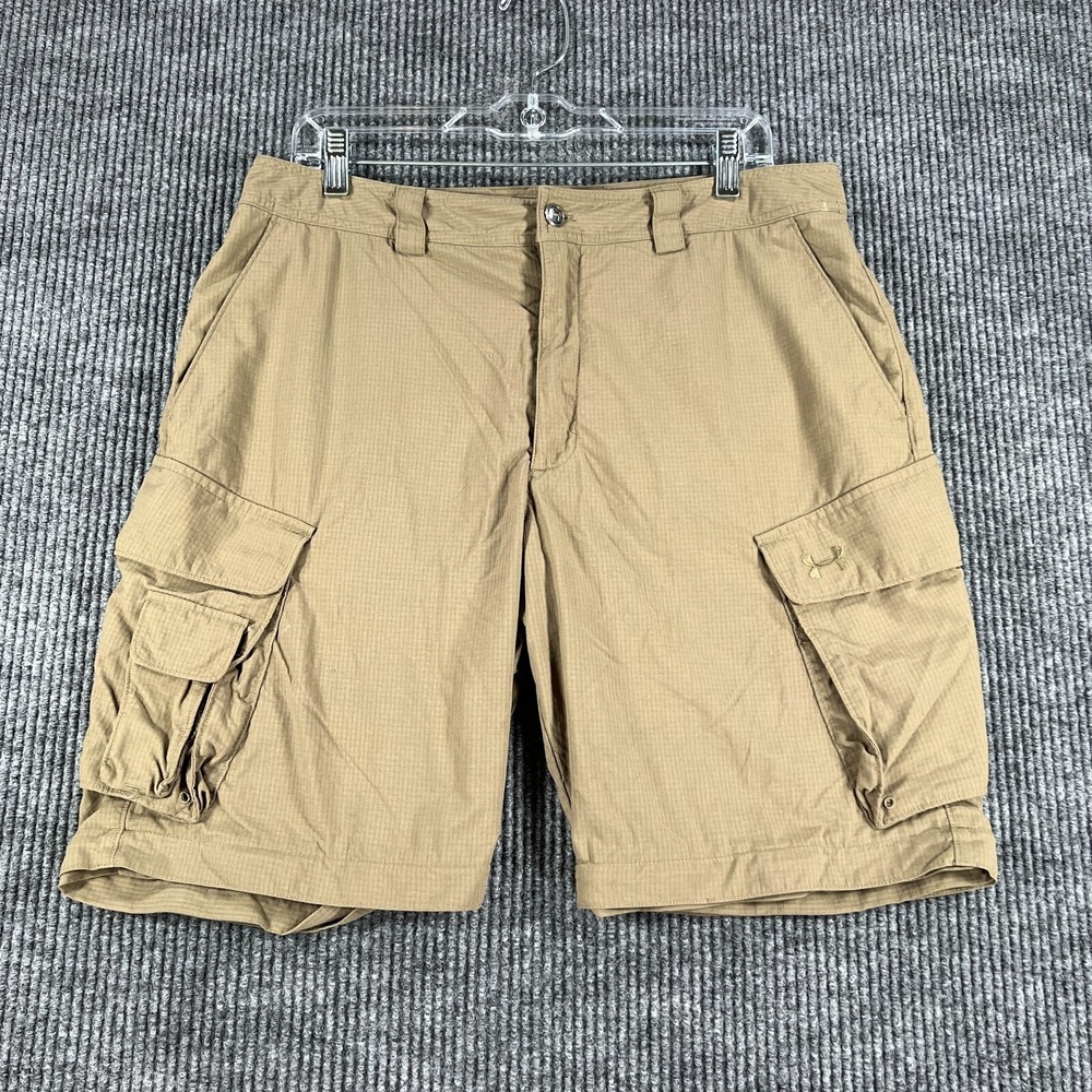 Under Armour Cargo Shorts Mens Size 34 Brown Casual Outdoor Hiking 9" Inseam